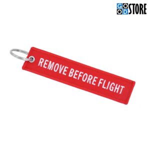 Punane "Remove Before Flight" võtmehoidja