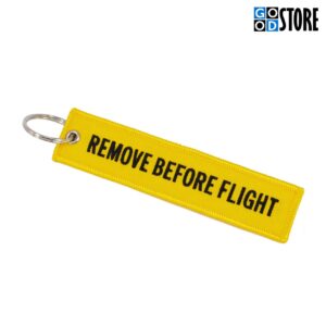 Kollane "Remove Before Flight" võtmehoidja