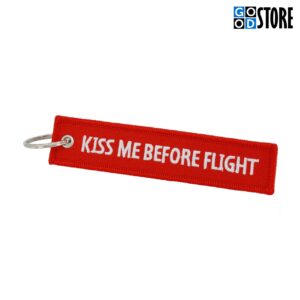 Punane "Kiss Me Before Flight" võtmehoidja