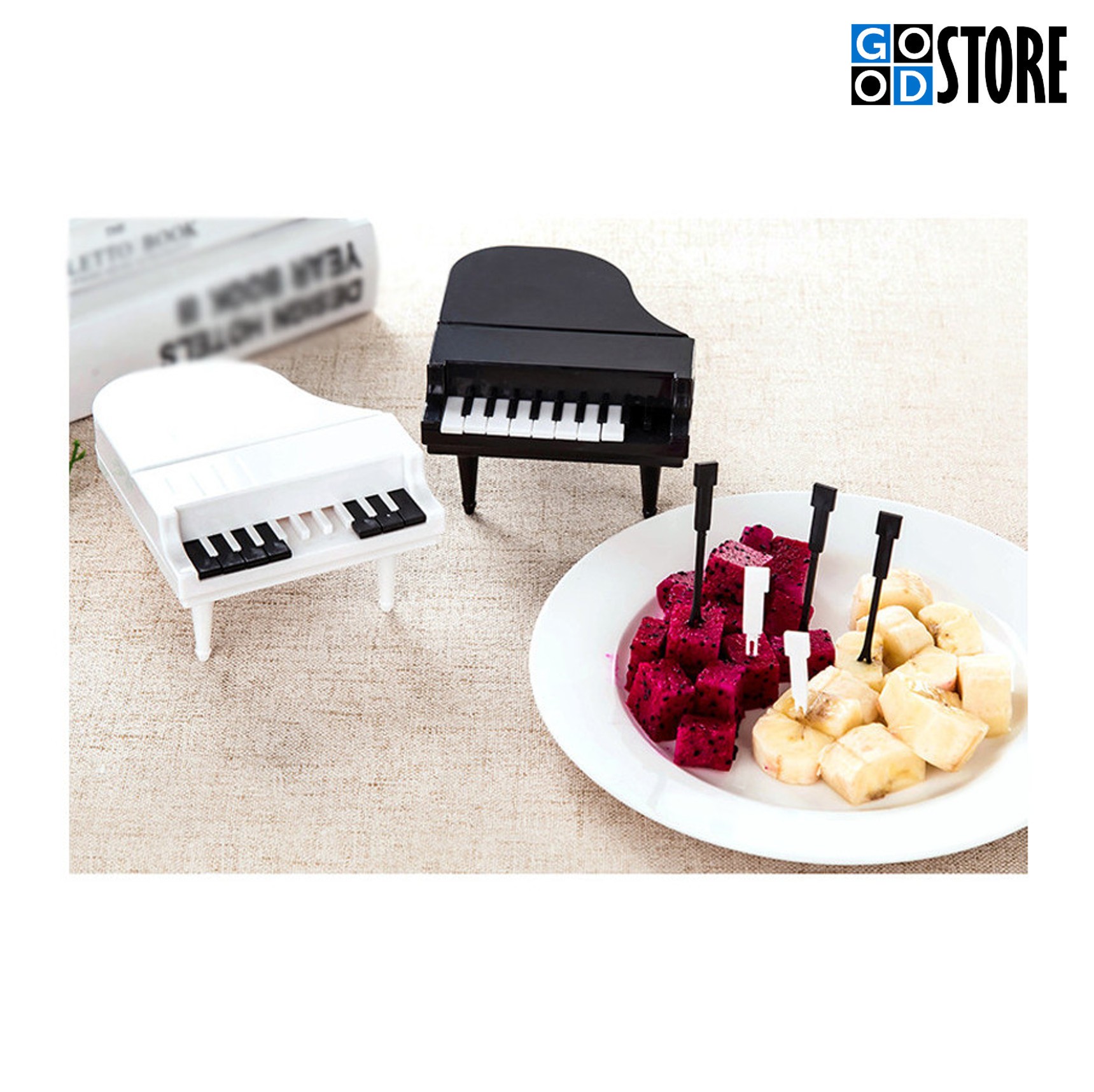 Mini-tiibklaverisse disainitud suupiste tikkude komplekt, valge