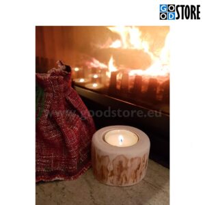 Teeküünla alus/hoidik, puidust, üksik, maalähedane, sarapuust