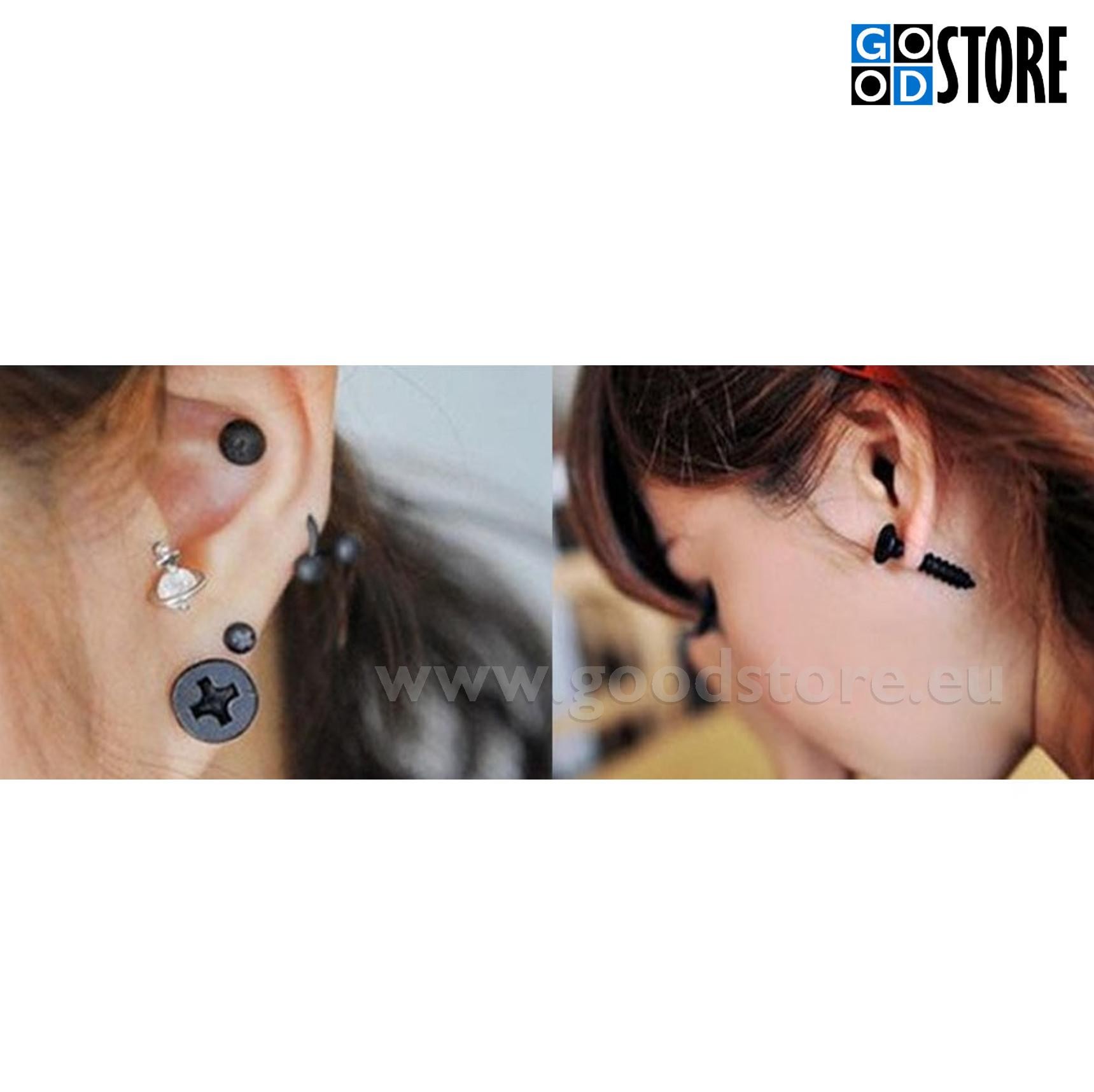 Kõrvarõngaste komplekt, kruvikujulised, helesinised