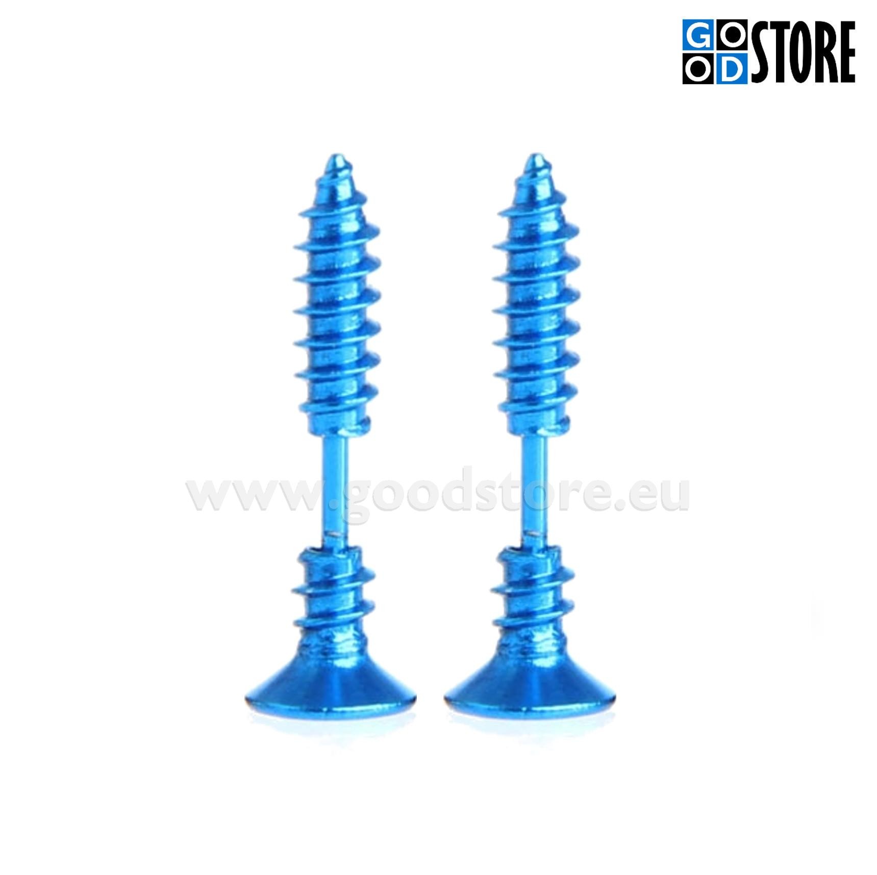 Kõrvarõngaste komplekt, kruvikujulised, helesinised