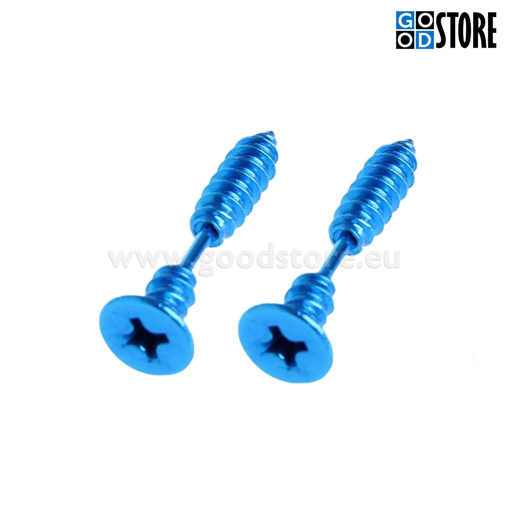 Kõrvarõngaste komplekt, kruvikujulised, helesinised