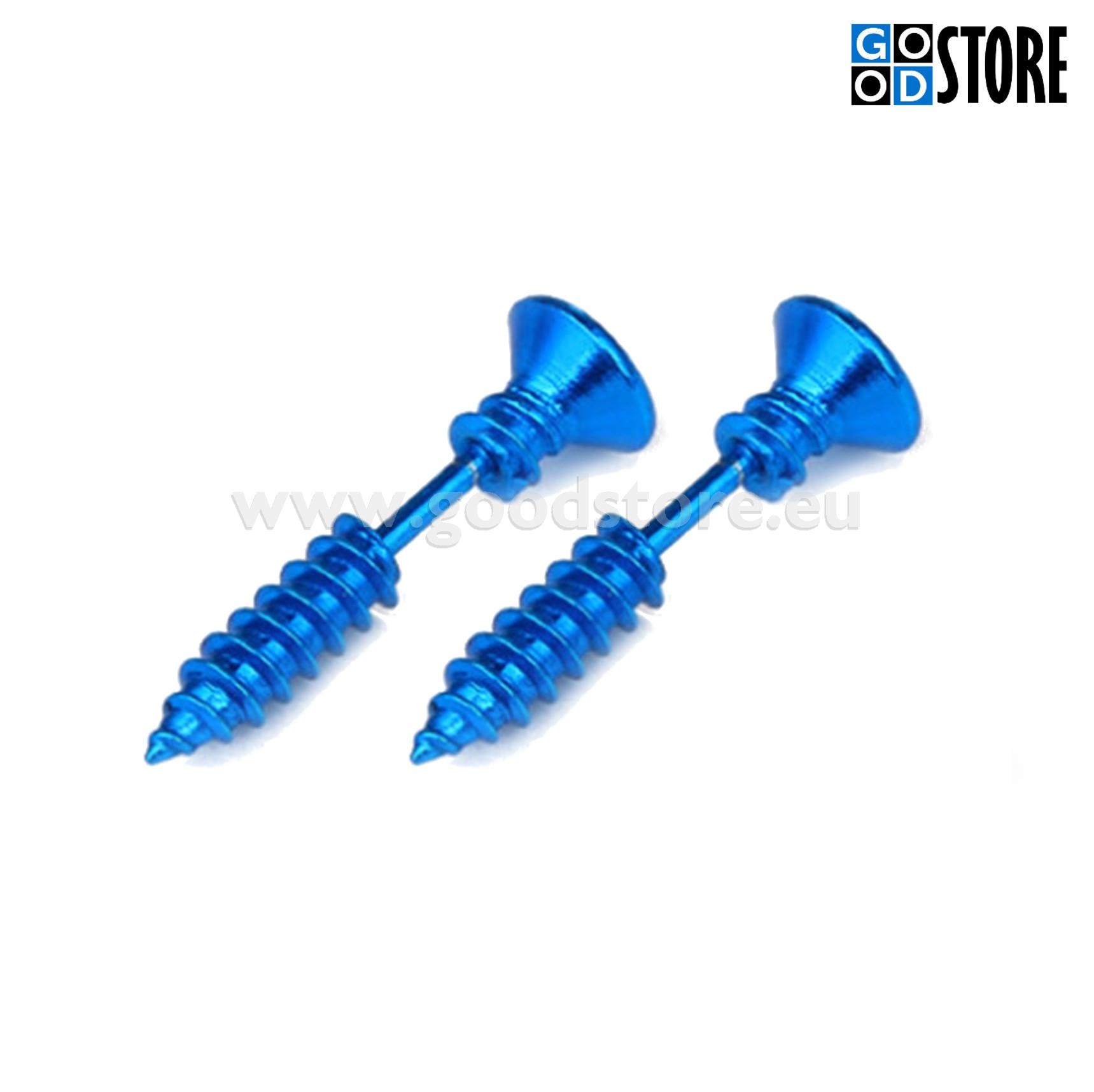 Kõrvarõngaste komplekt, kruvikujulised, helesinised