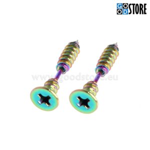 Kõrvarõngaste komplekt, kruvikujulised, värvilised