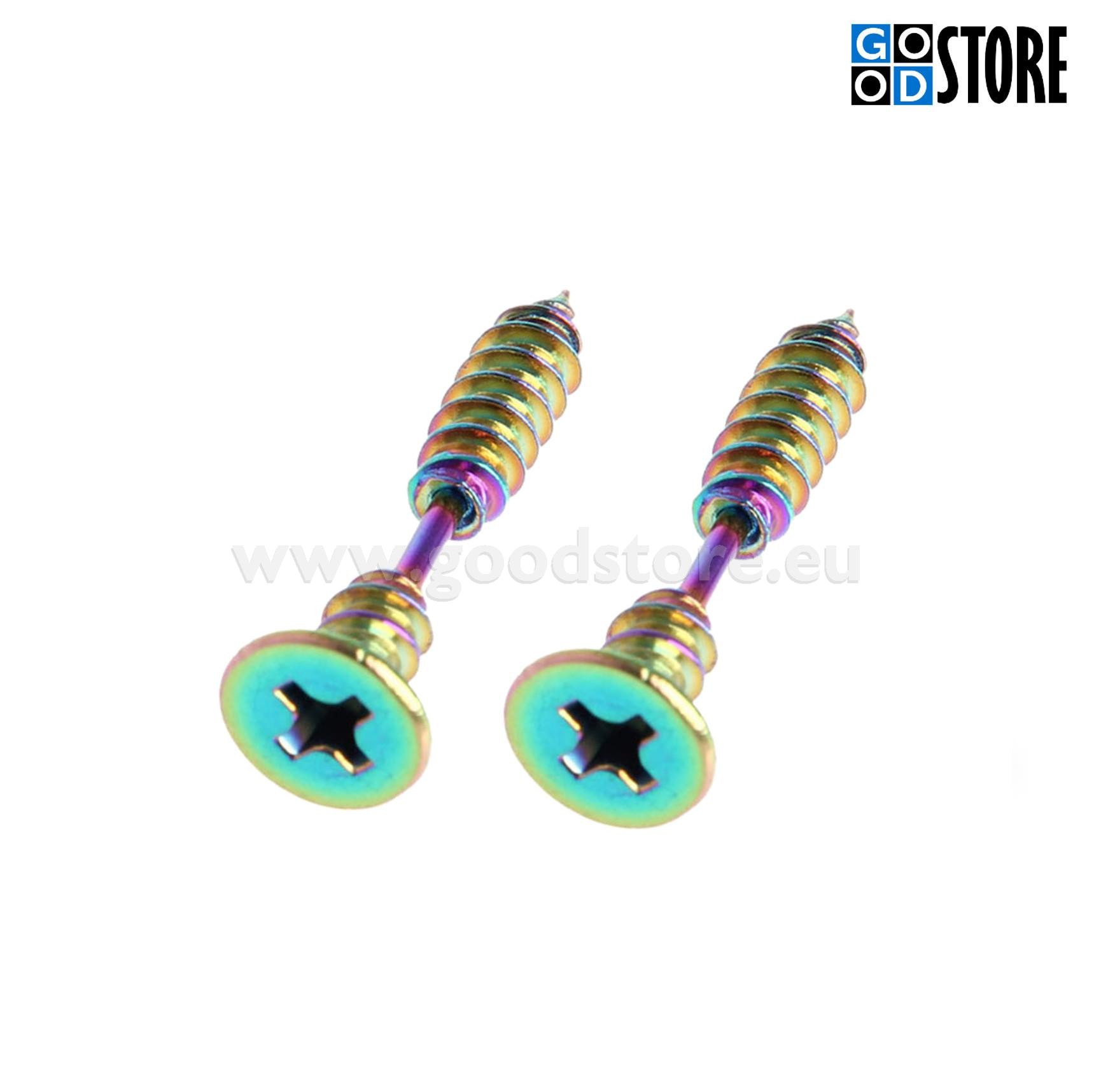 Kõrvarõngaste komplekt, kruvikujulised, värvilised