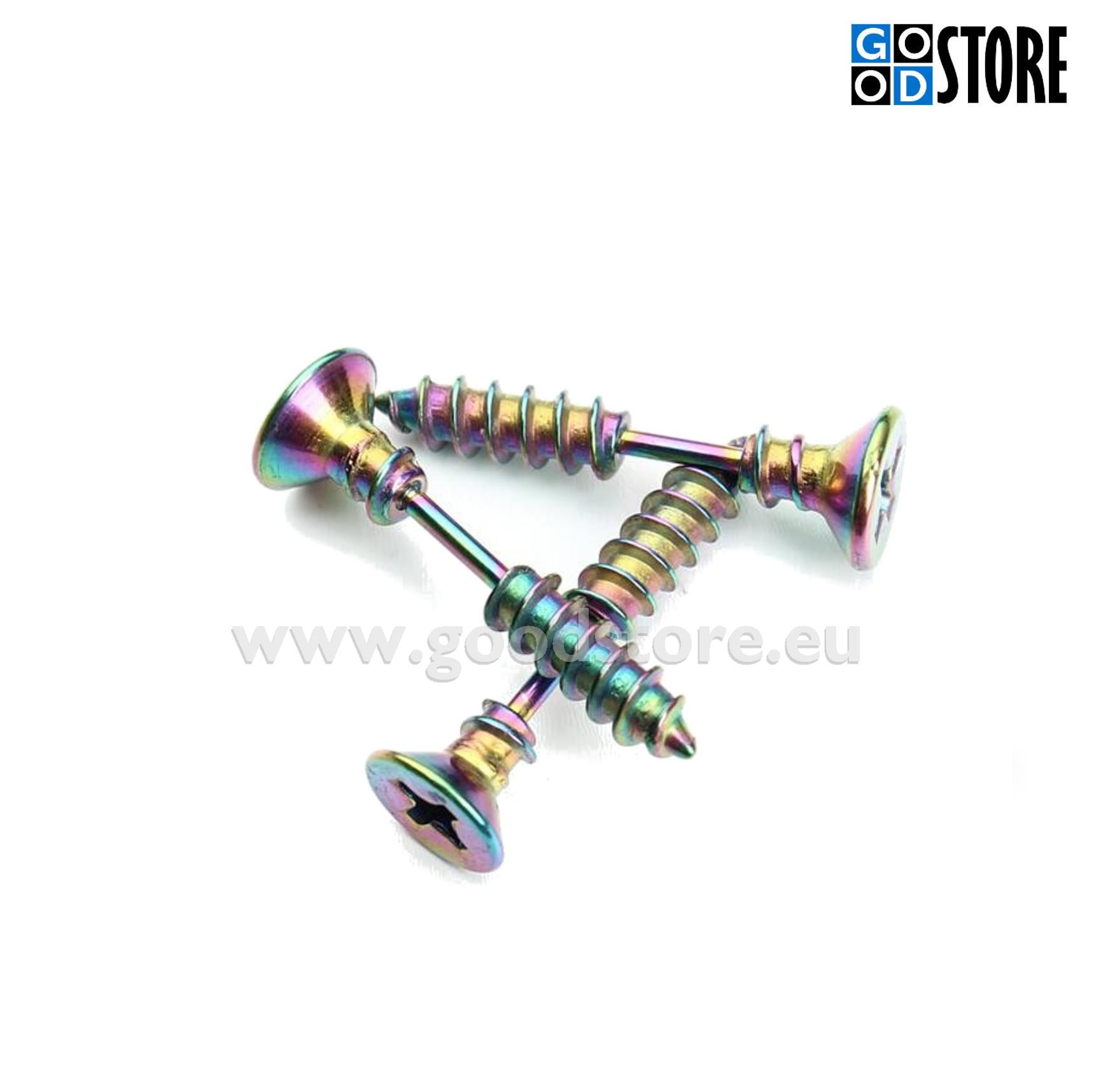 Kõrvarõngaste komplekt, kruvikujulised, värvilised