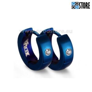 Kõrvarõngaste paar, ringikujulised ja tsirkooniga, helesinised