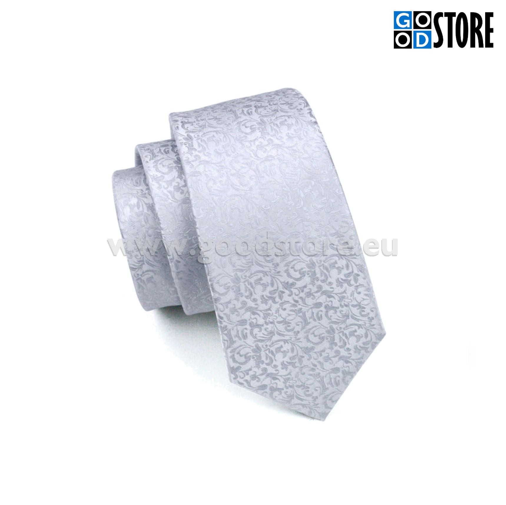 Lipsu kinkekarp mansetinööpide ja rinnataskurätikuga, helehall & hõbedane