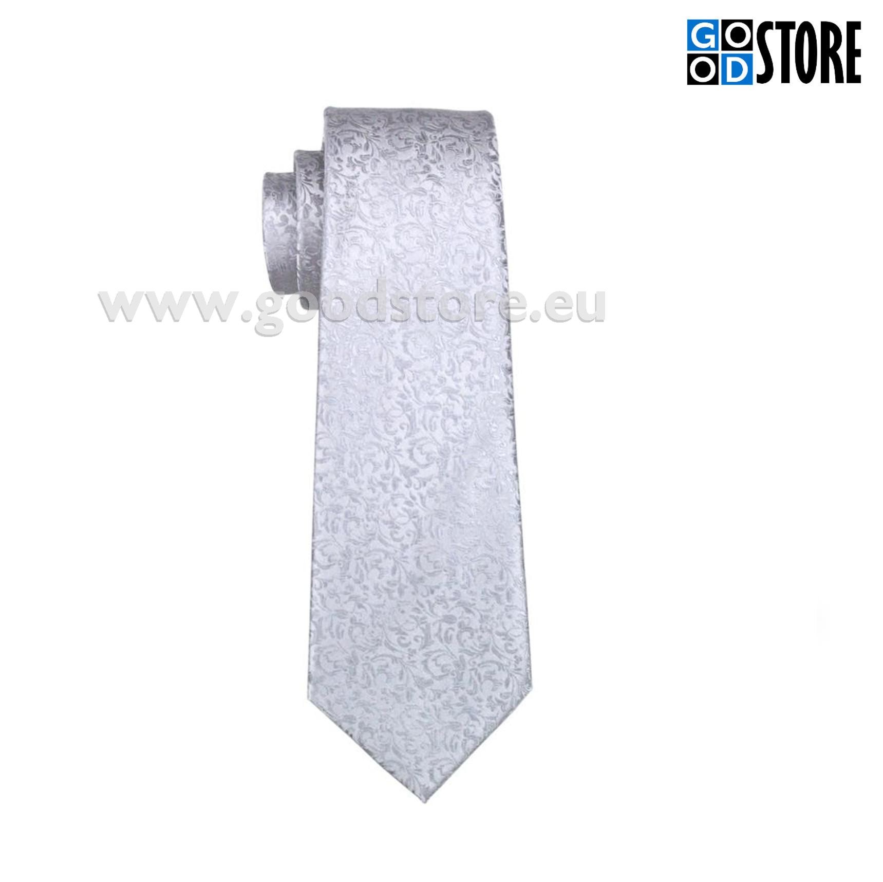 Lipsu kinkekarp mansetinööpide ja rinnataskurätikuga, helehall & hõbedane