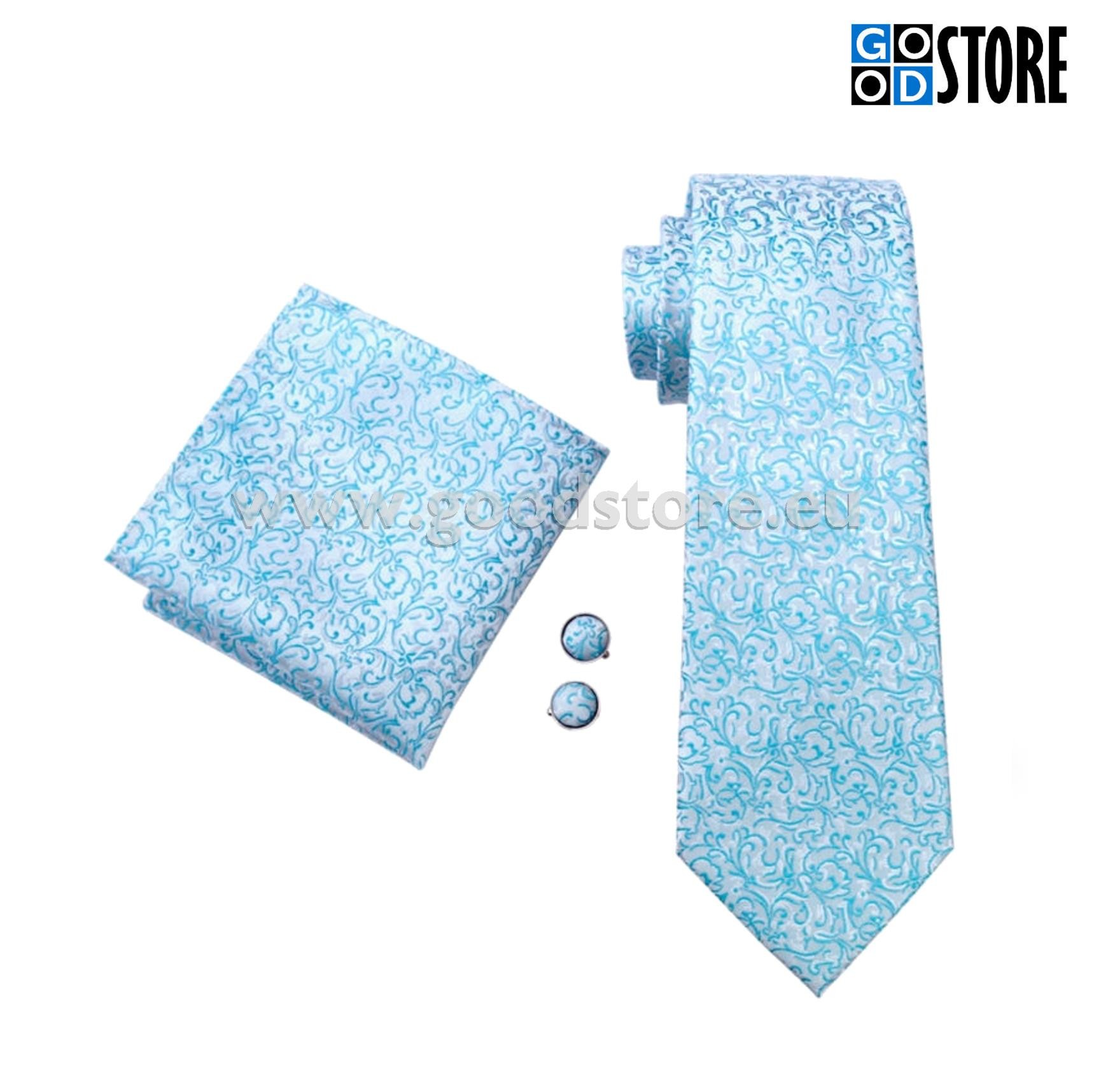 Lipsu kinkekarp mansetinööpide ja rinnataskurätikuga, helesinine