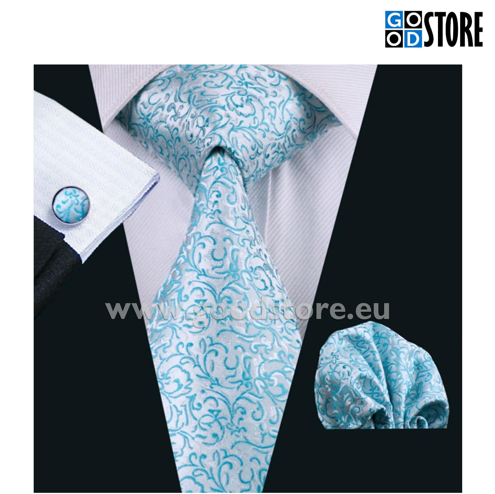 Lipsu kinkekarp mansetinööpide ja rinnataskurätikuga, helesinine