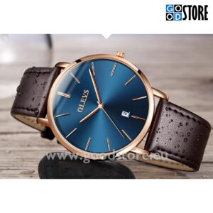 Käekell, luksuslik õhuke disain, tumepruuni rihmaga