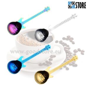 Teelusikate komplekt, kitarriga, 4 värvi komplektis