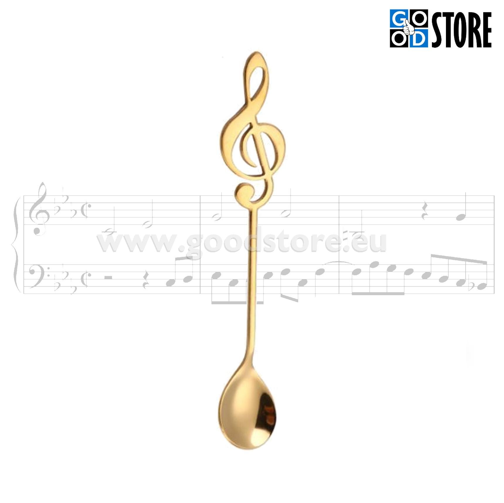 Teelusikas, noodivõtmega, kuldne