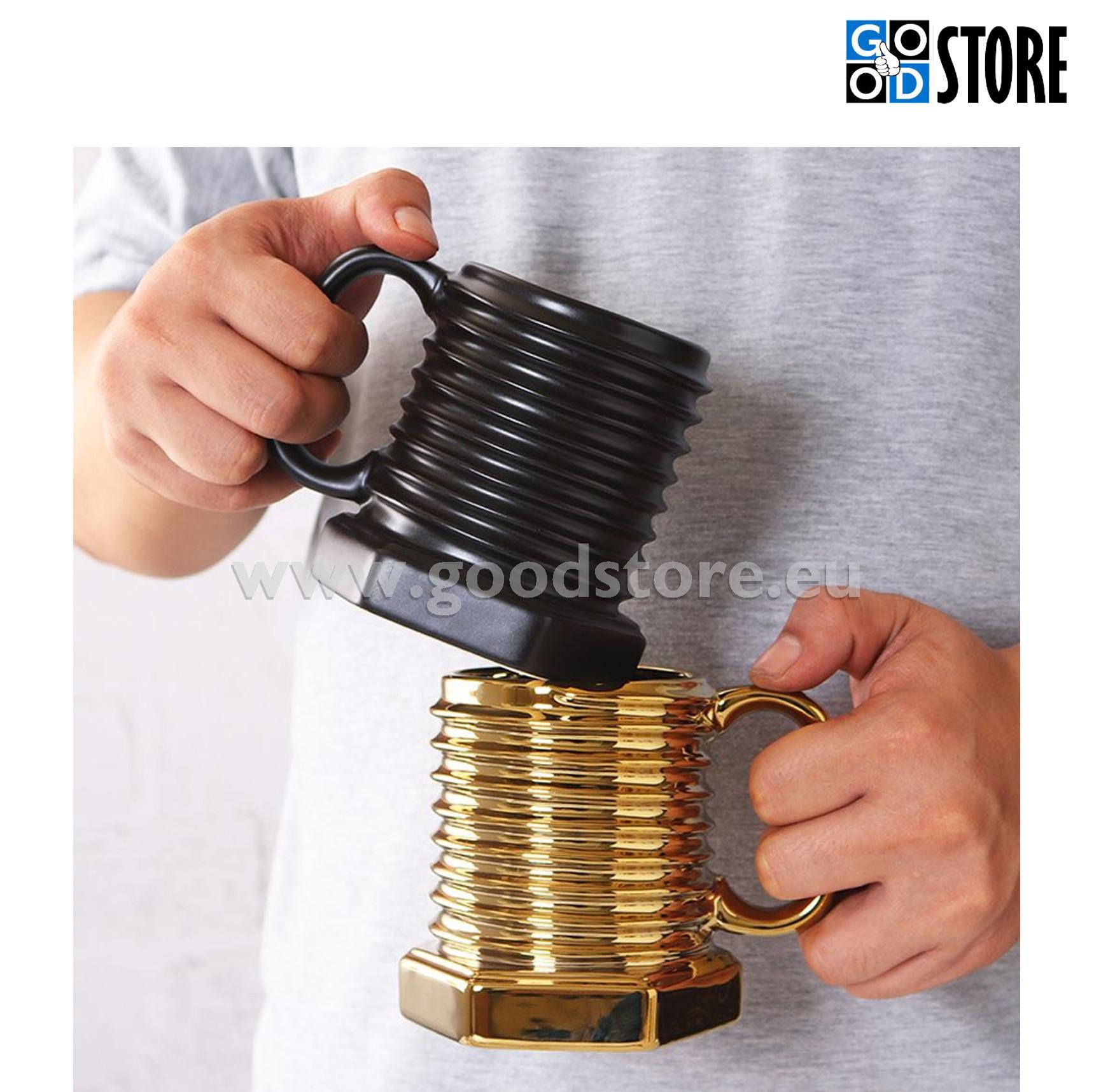 Tass Keermestatud polt, keraamiline, stiilne (musta värvi)