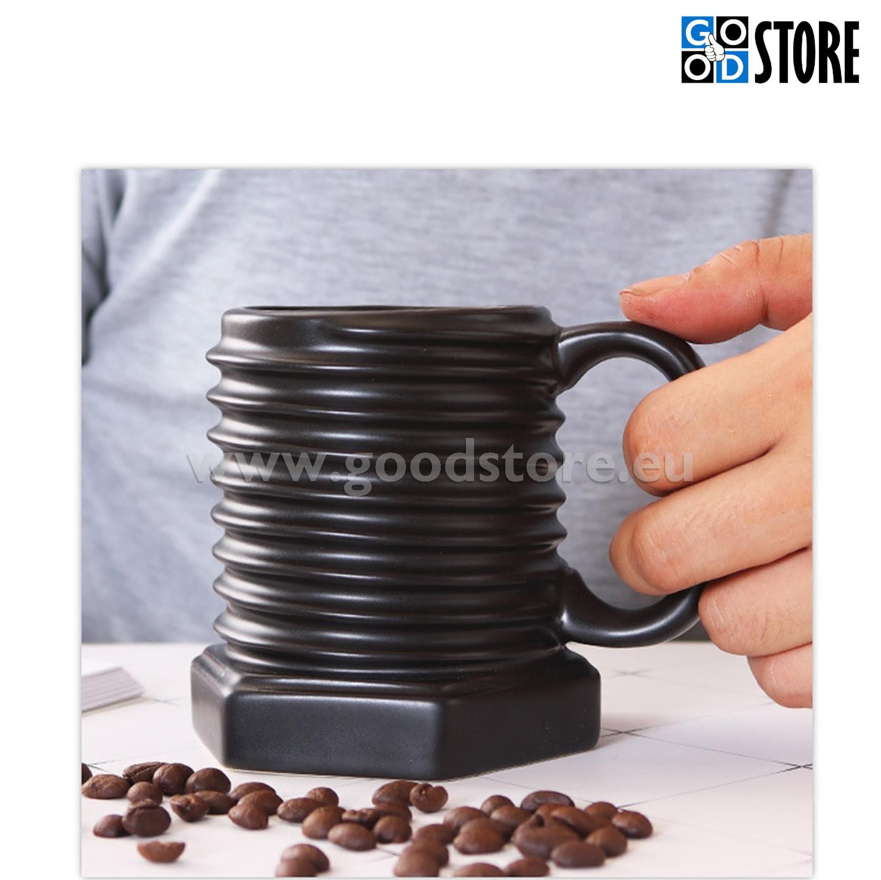 Tass Keermestatud polt, keraamiline, stiilne (musta värvi)