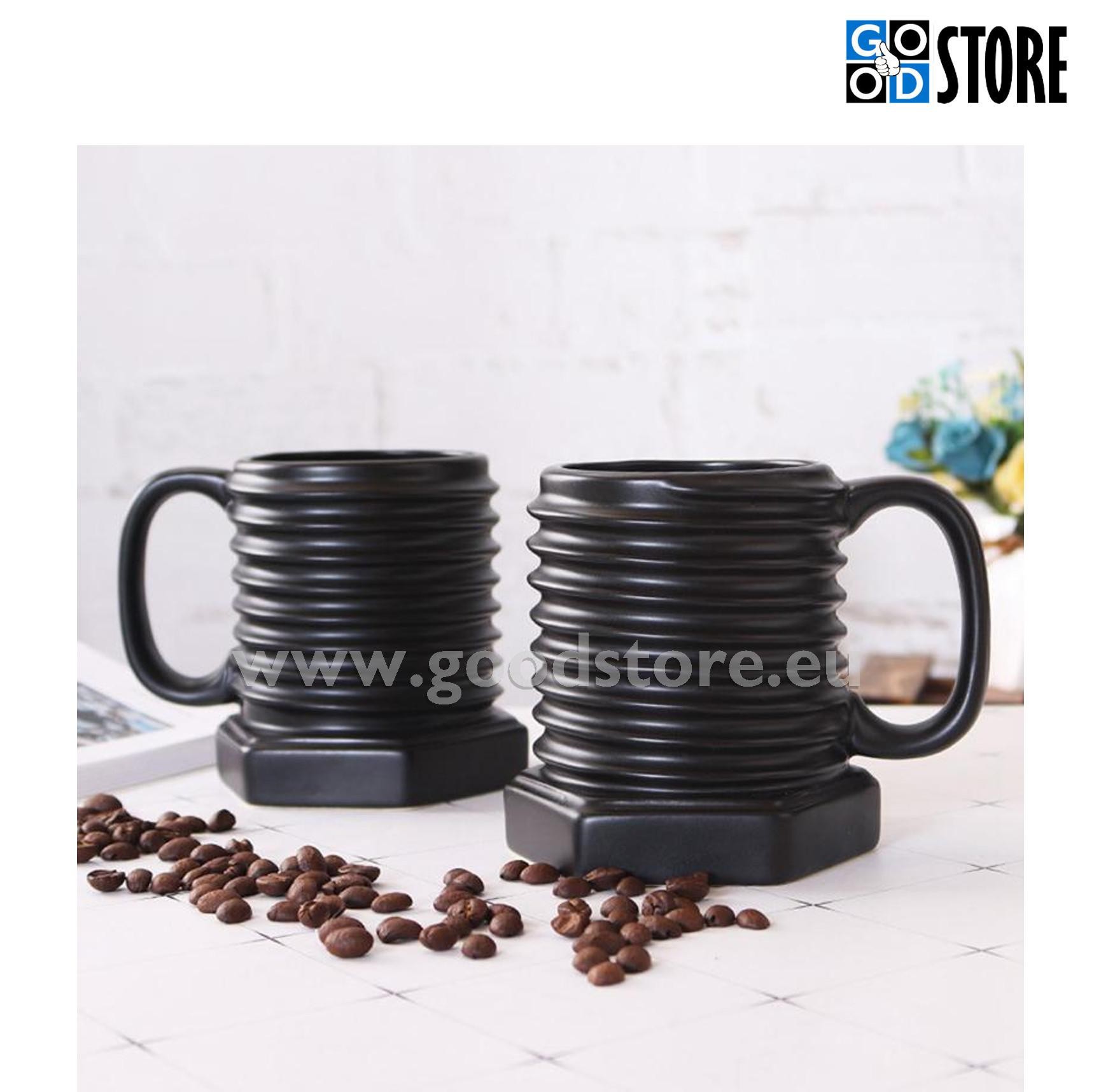 Tass Keermestatud polt, keraamiline, stiilne (musta värvi)