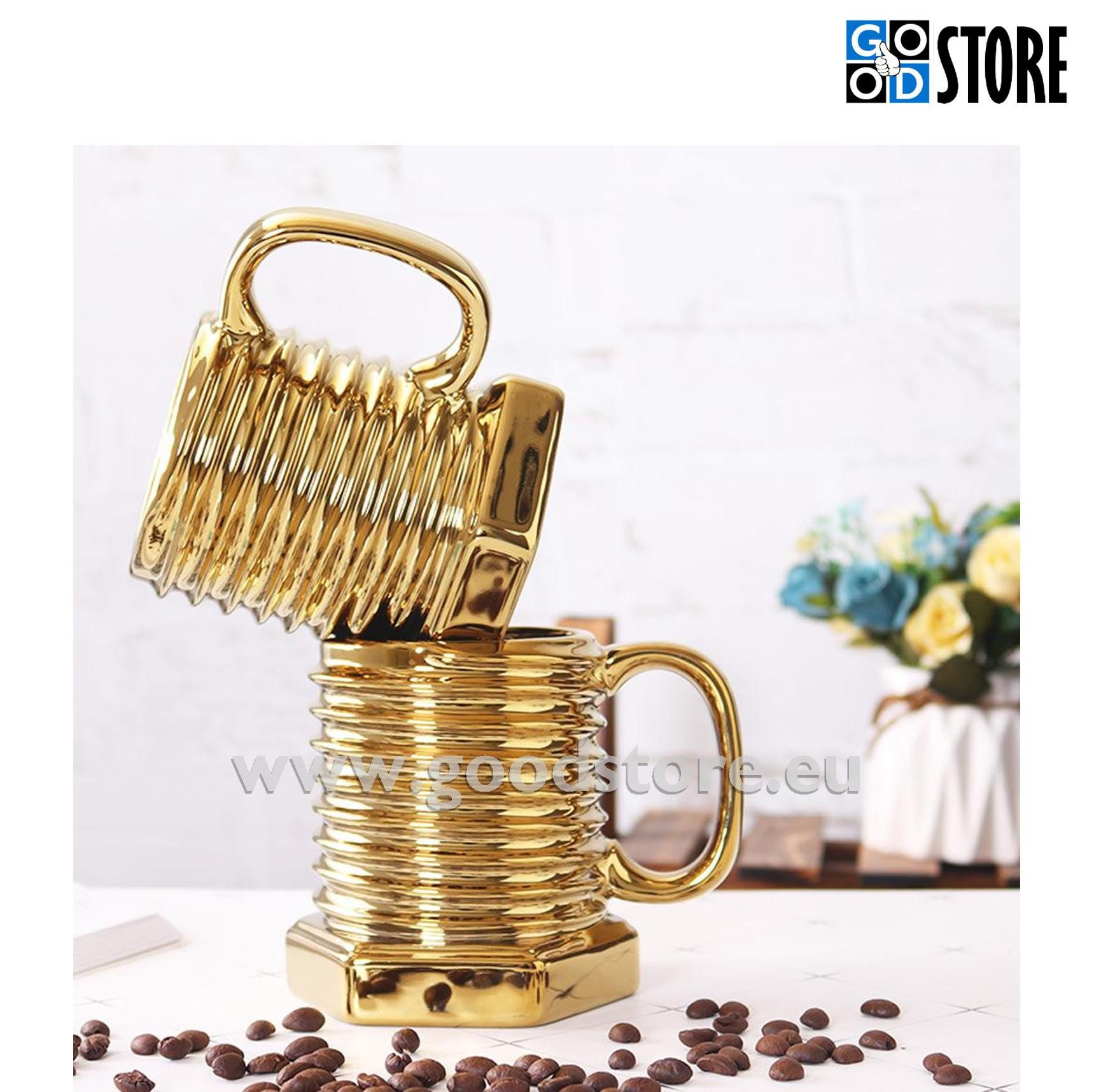 Kruus Keermestatud polt, keraamiline, efektne (läikiv kuldne)