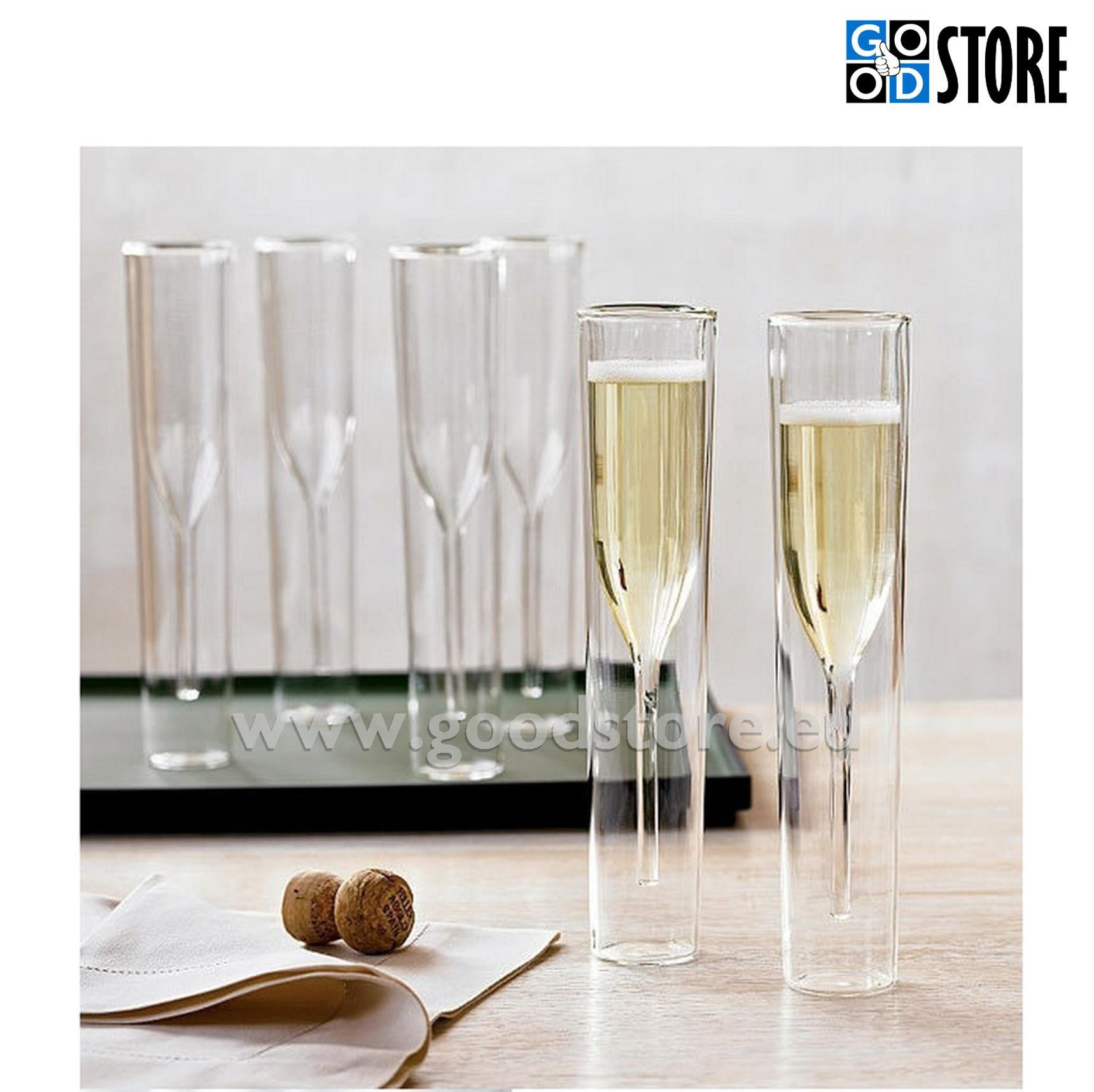 Šampanja pokaal, lahe klaasist silindrisse puhutud pokaal