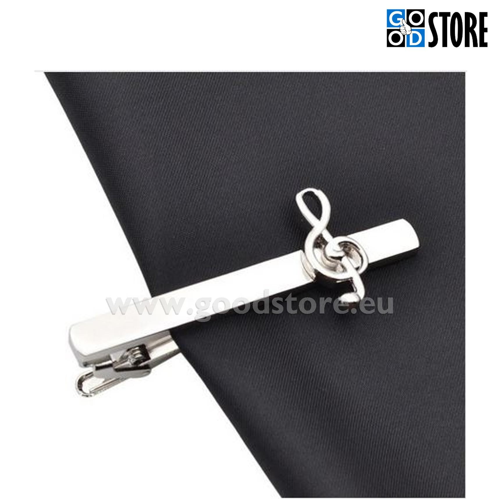 Lipsunõel, noodivõtmega, poleeritud hõbedane