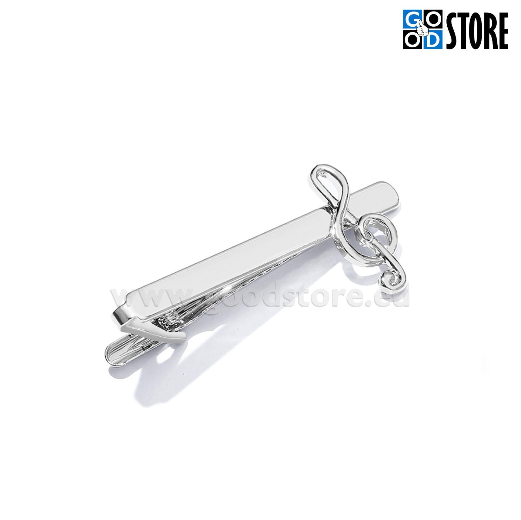 Lipsunõel, noodivõtmega, poleeritud hõbedane