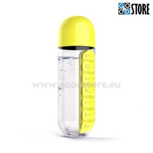 Veepudel, BPA-vabast plastist, 7 sahtlikesega, kollane