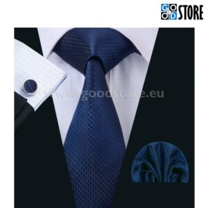 Lipsu kinkekarp mansetinööpide ja rinnataskurätikuga, tumesinine