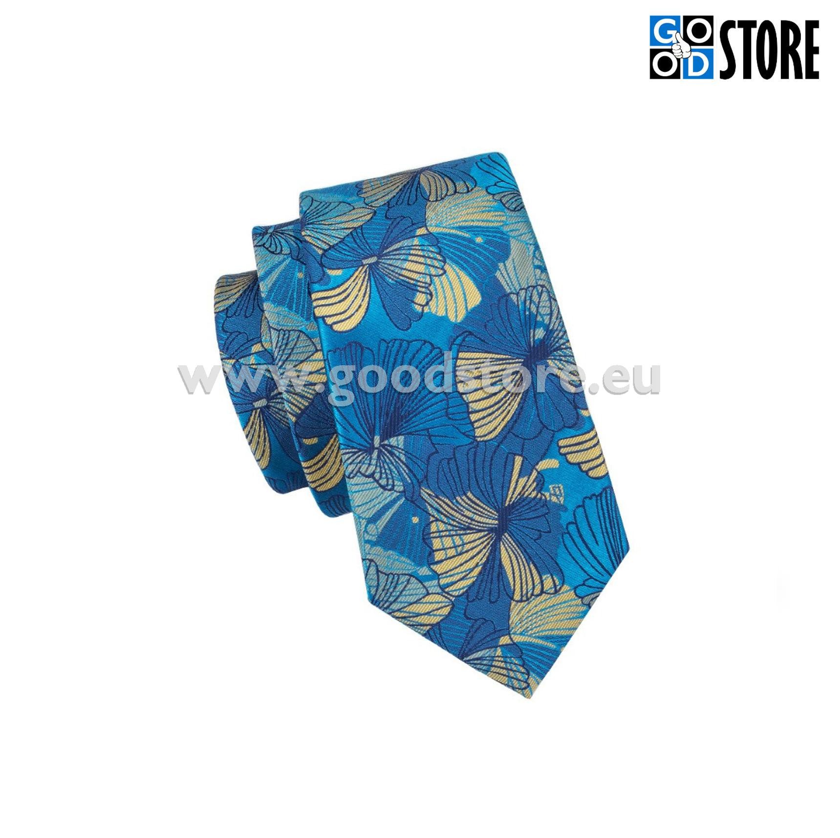 Lipsu komplekt, mansetinööpide ja rinnarätikuga, taevasinise ja kollase mustriga