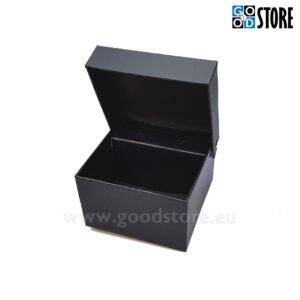 Tühi kinkekarp lipsu komplektile, musta värvi, ilma kirjadeta, kuubiku kujuline