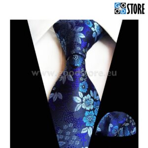 Luksusliku lipsu komplekt, elegantse sinise mustriga