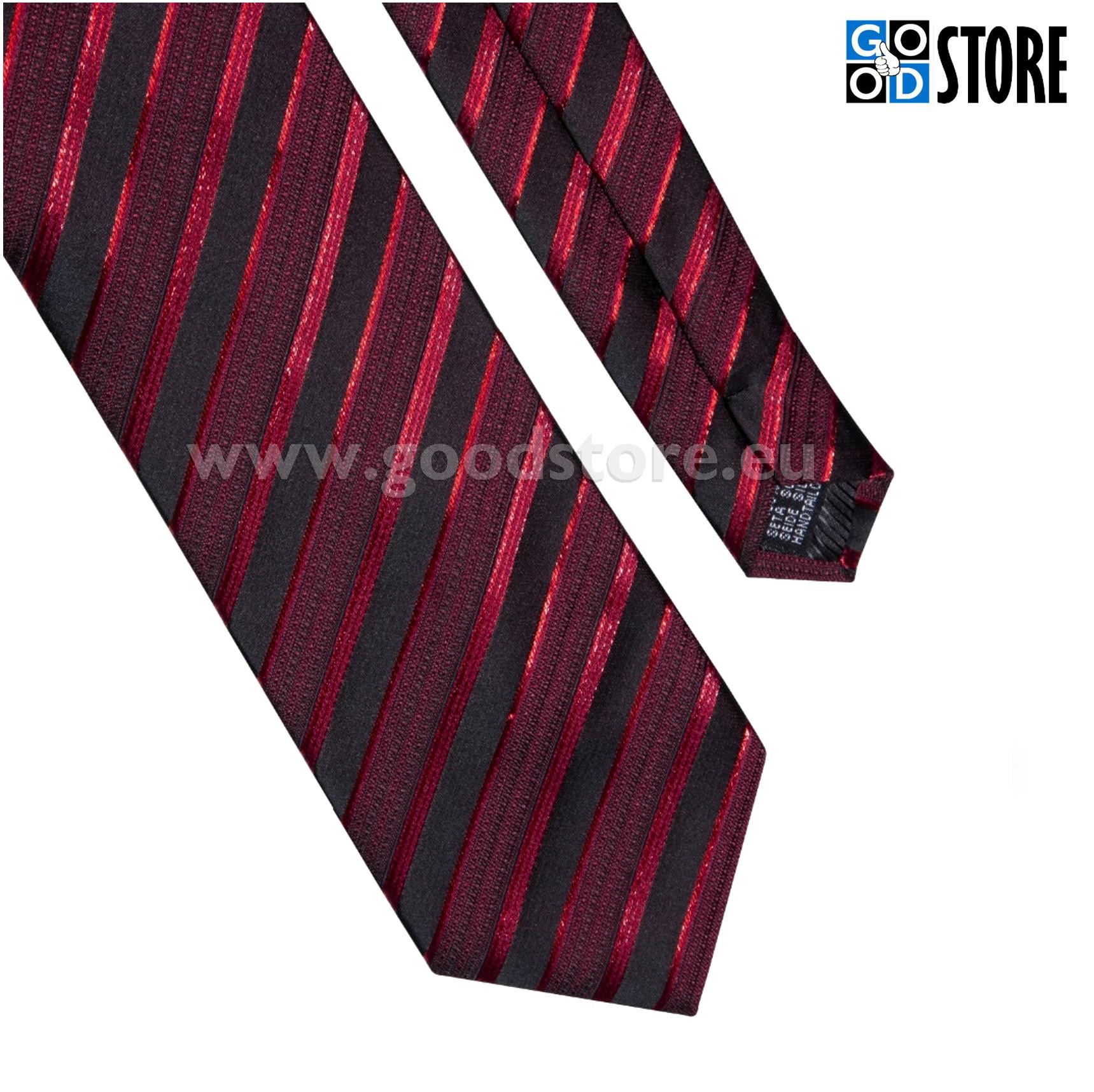 Siidlipsu kinkekarp mansetinööpide ja rinnataskurätikuga, tumepunane ja must