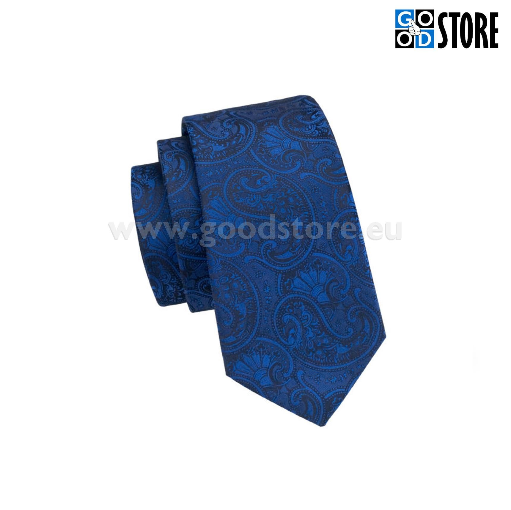 Luksuslik siidlipsu kinkekarp, mansetinööpide ja rinnarätikuga, tumesinine