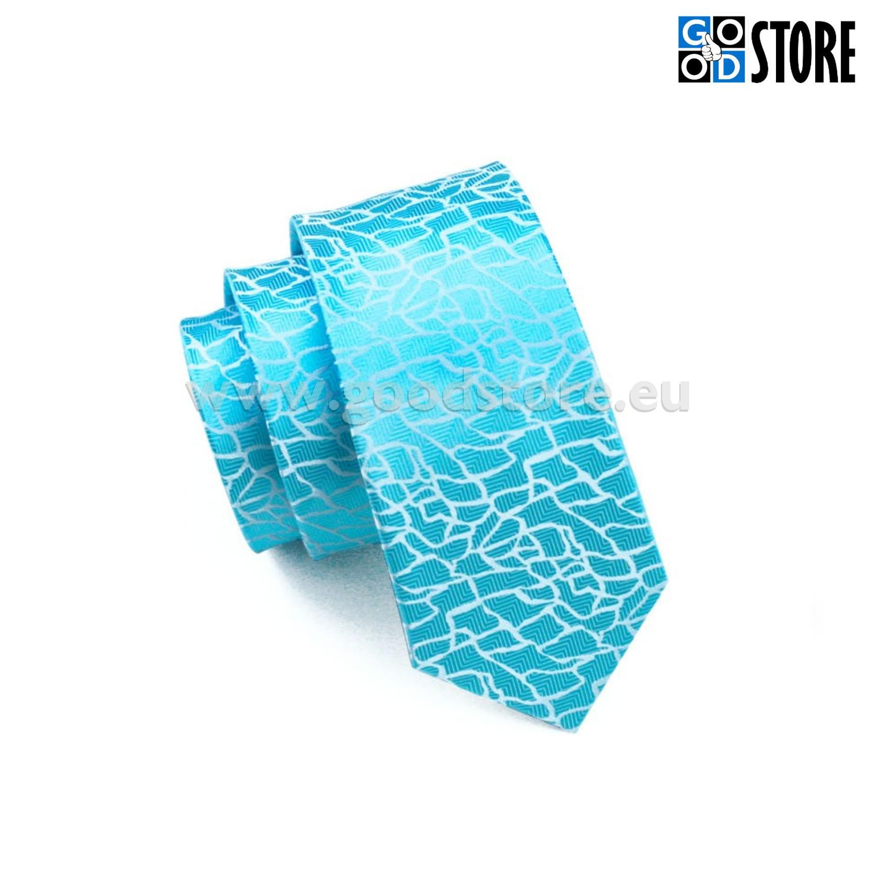 Luksuslik siidlipsu kinkekarp, mansetinööpide ja rinnarätikuga, taevasinine