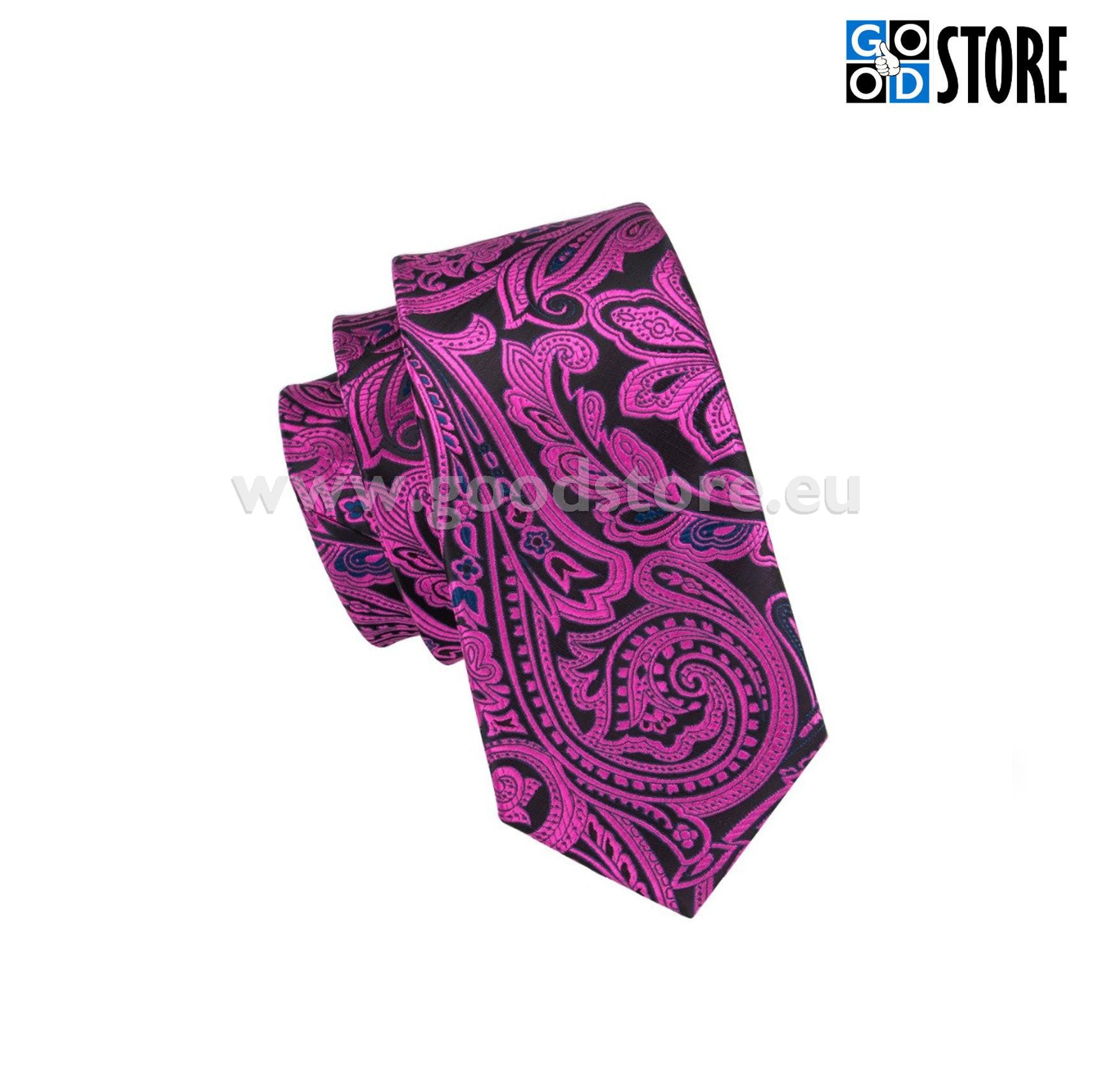 Luksuslik siidlipsu kinkekarp, mansetinööpide ja rinnarätikuga, ametüst violet ja must