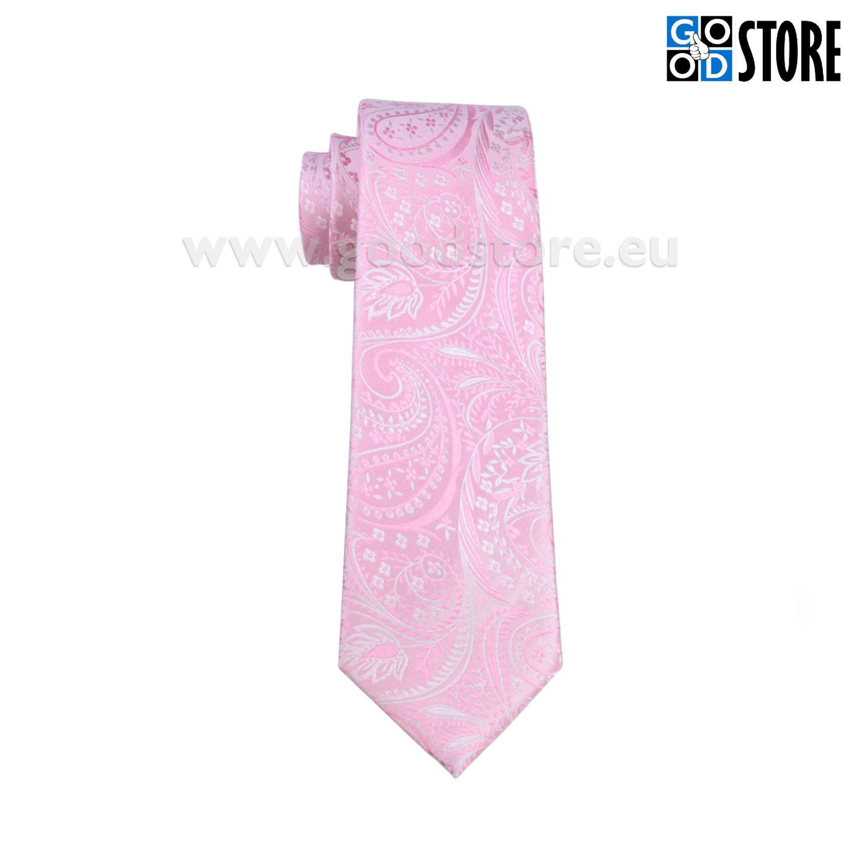 Luksusliku siidlipsu kinkekarp, mansetinööpide ja rinnarätikuga, säravroosa