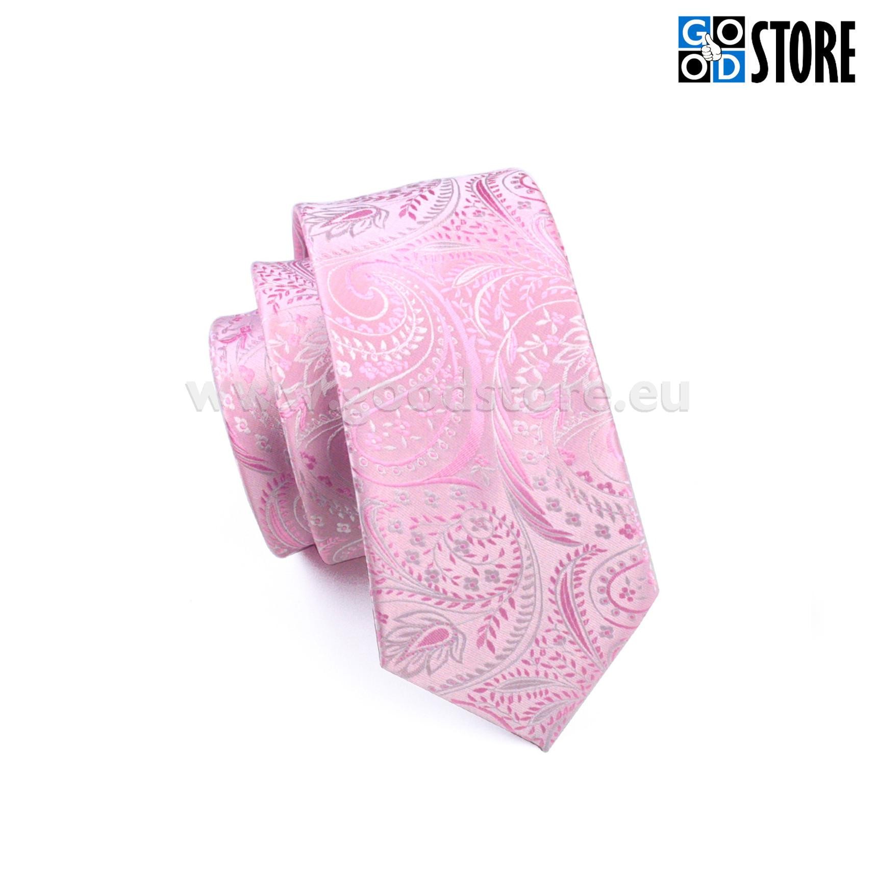 Luksusliku siidlipsu kinkekarp, mansetinööpide ja rinnarätikuga, säravroosa