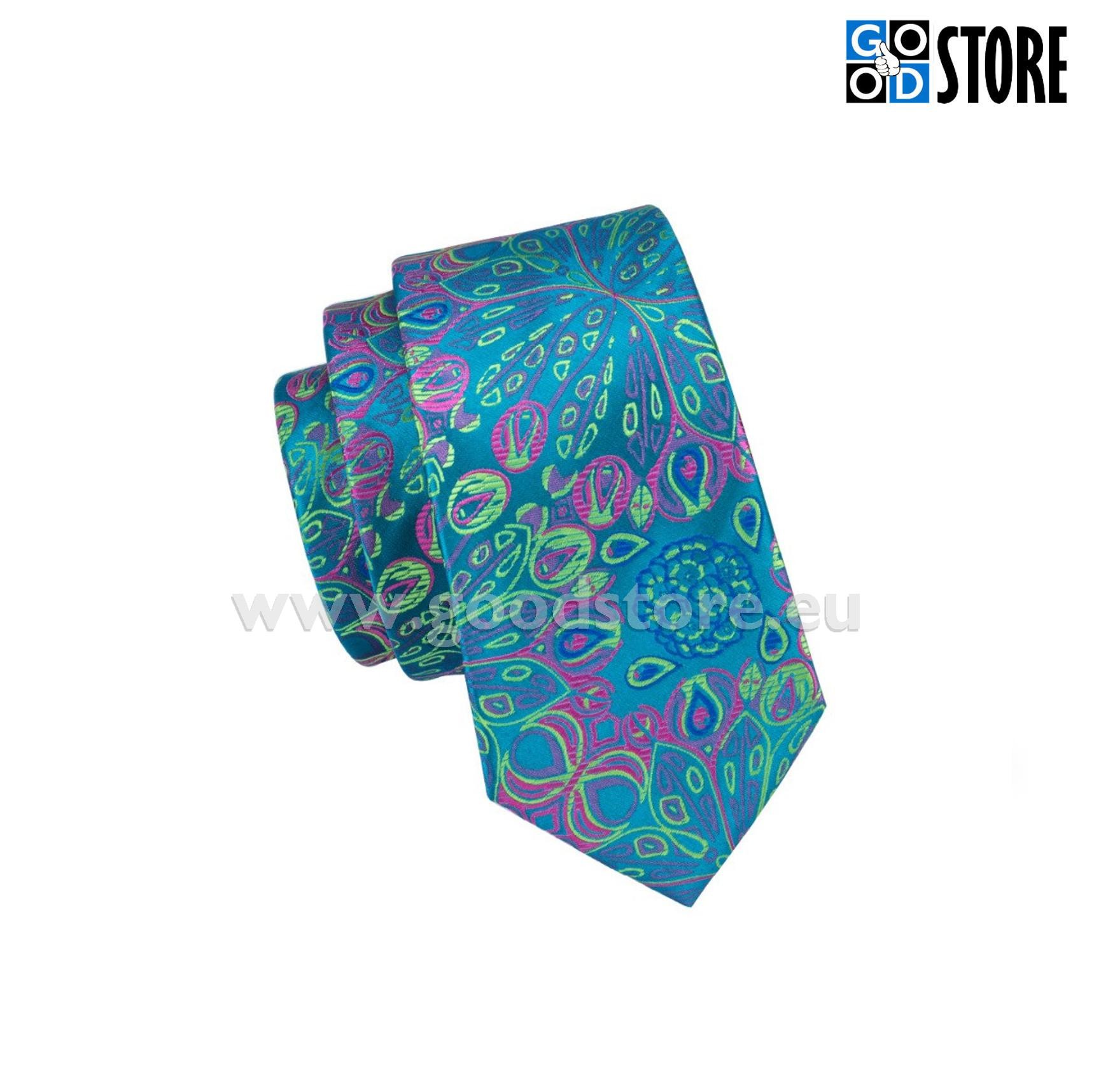 Luksusliku siidlipsu kinkekarp, mansetinööpide ja rinnarätikuga, paabulinnu värvides