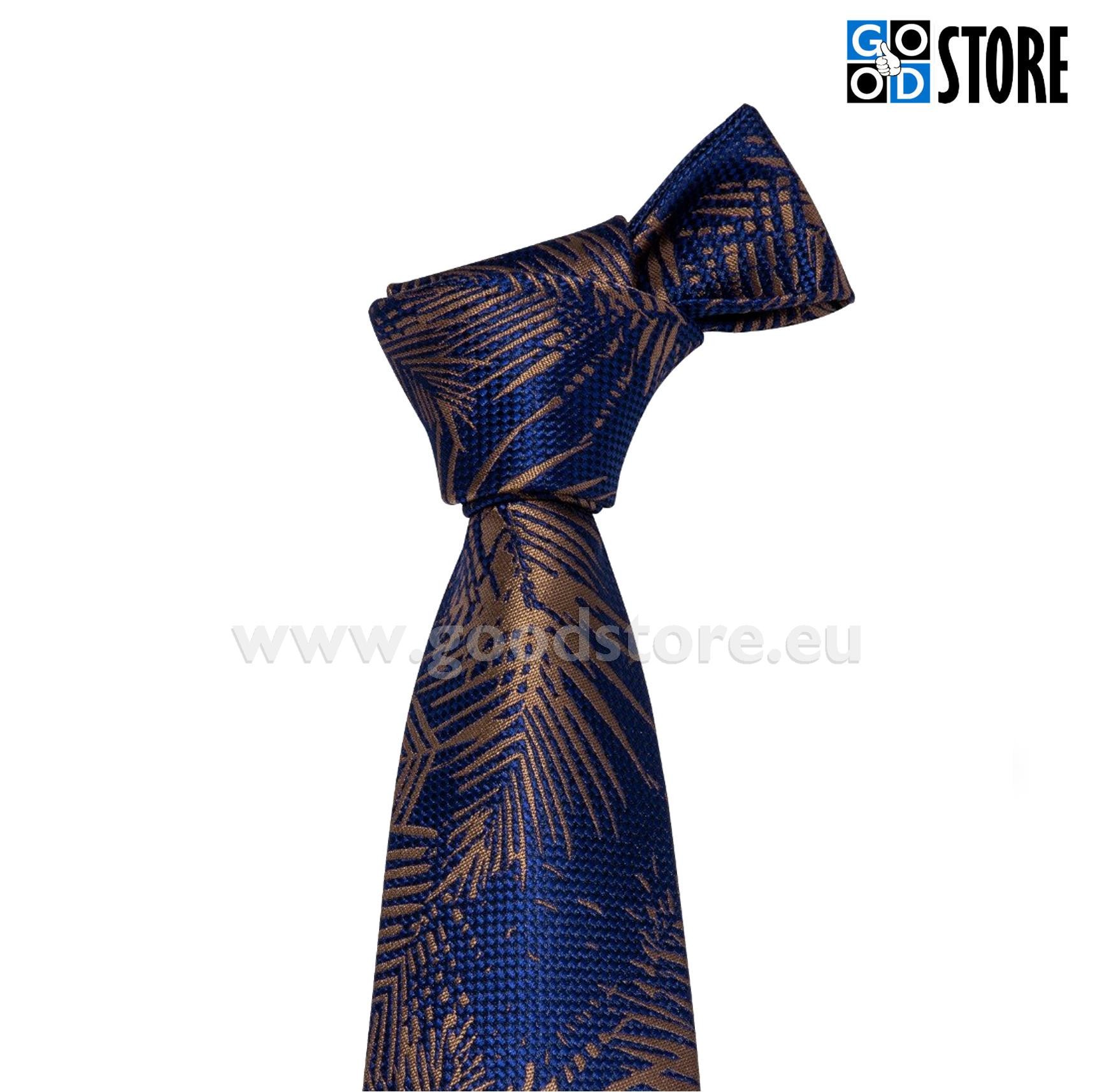 Luksusliku siidlipsu kinkekomplekt, mansetinööpide ja rinnarätikuga, palmilehe motiiviga