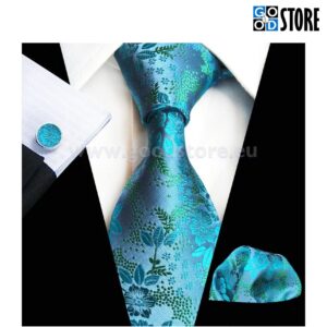 Luksusliku seotava lipsu komplekt, liustiku sinise mustriga