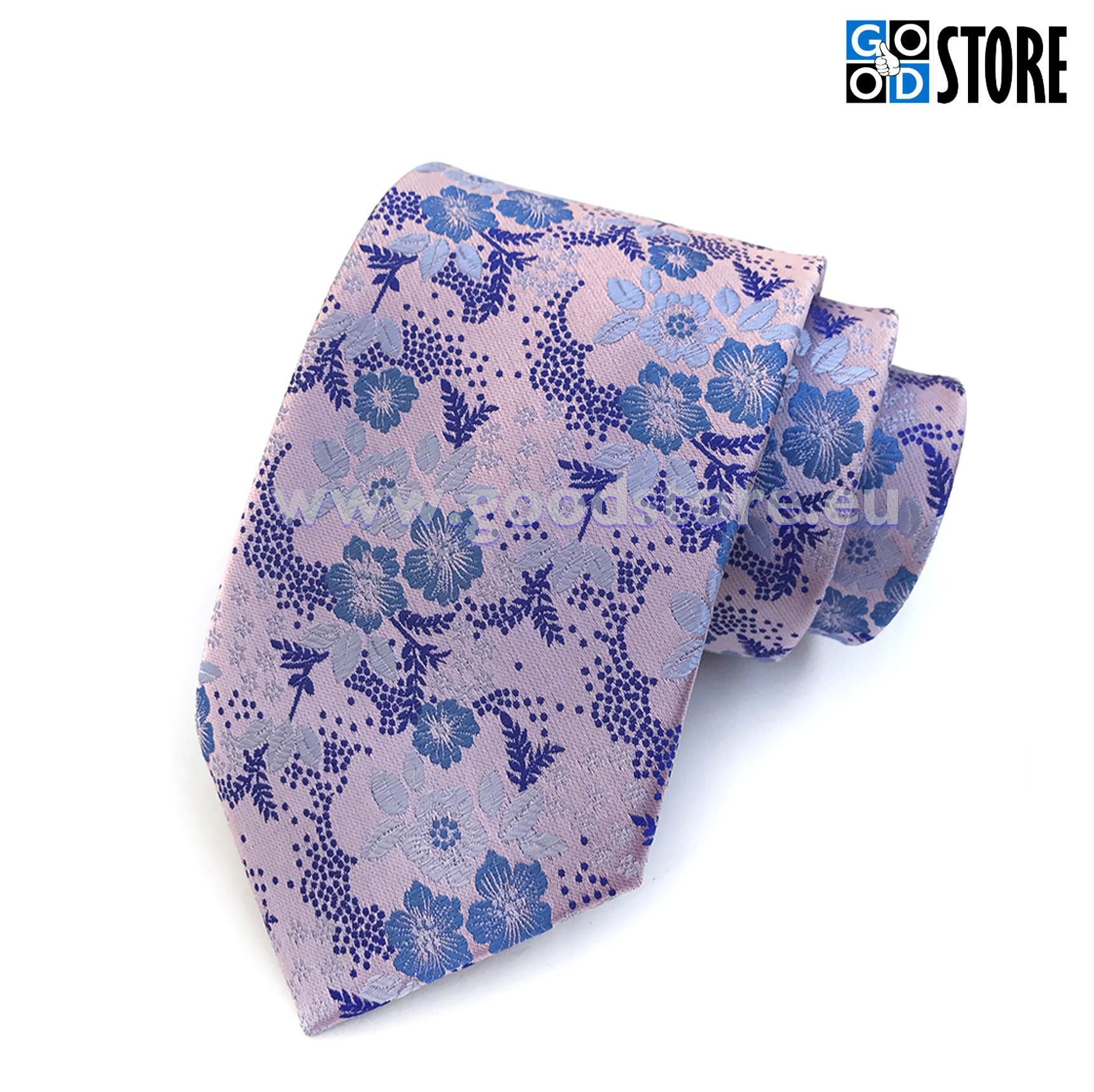 Luksuslik seotava lipsu komplekt, uus roosa lillelise mustriga