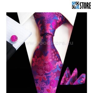 Luksuslik seotava lipsu komplekt, värske violetse mustriga