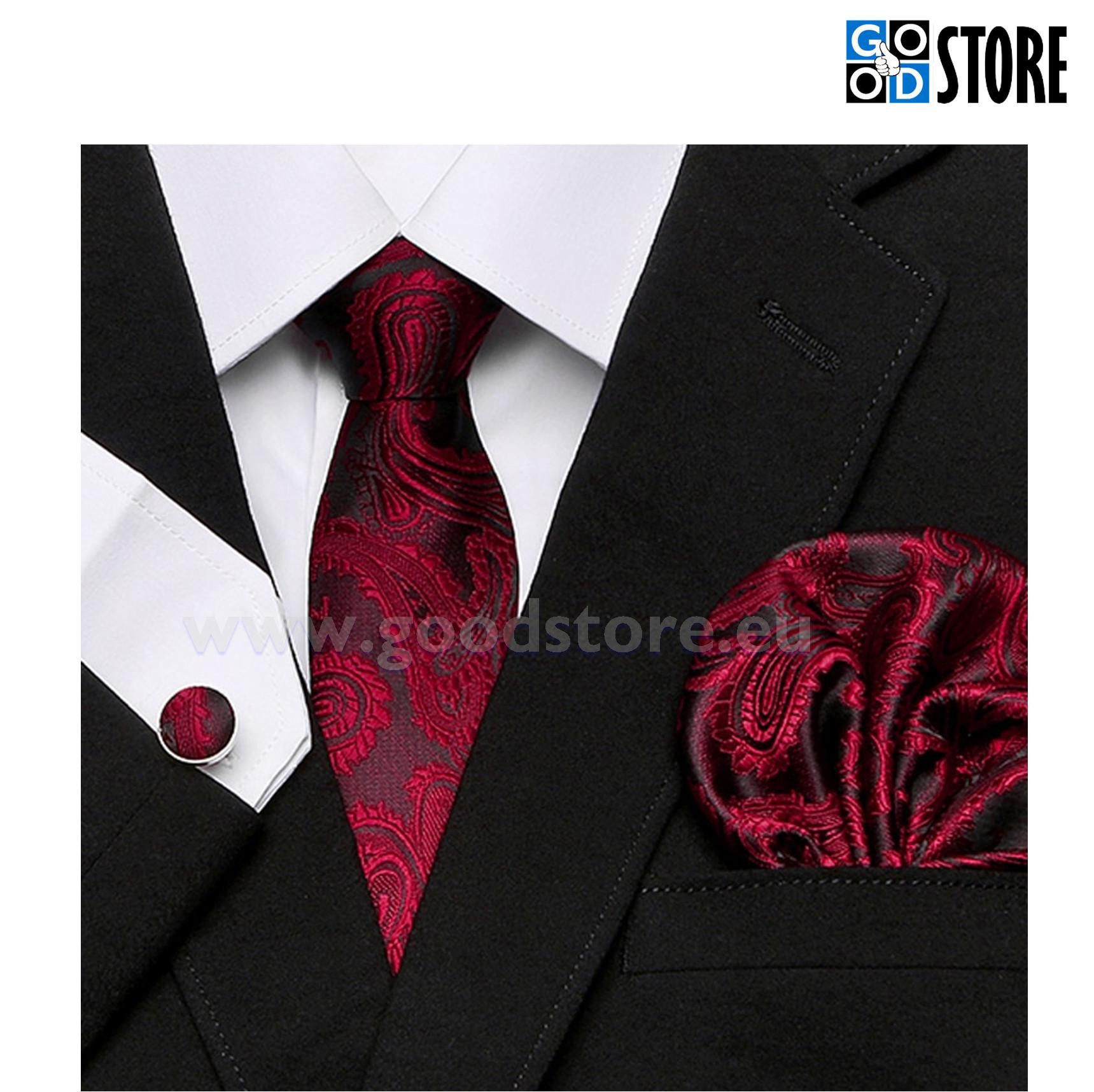 Sõlmitava siidlipsu komplekt, esinduslik rubiinpunane