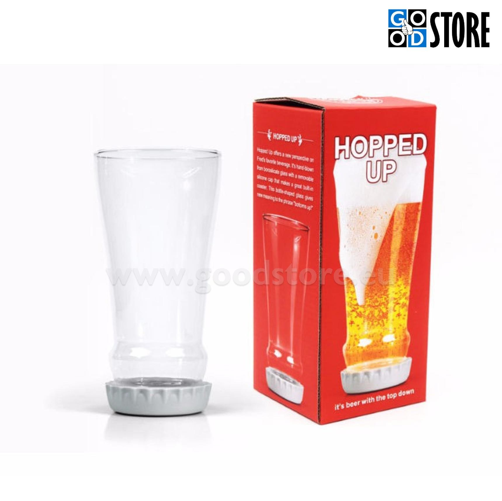 Õlle pokaal, lahe korgiga tagurpidi pudel