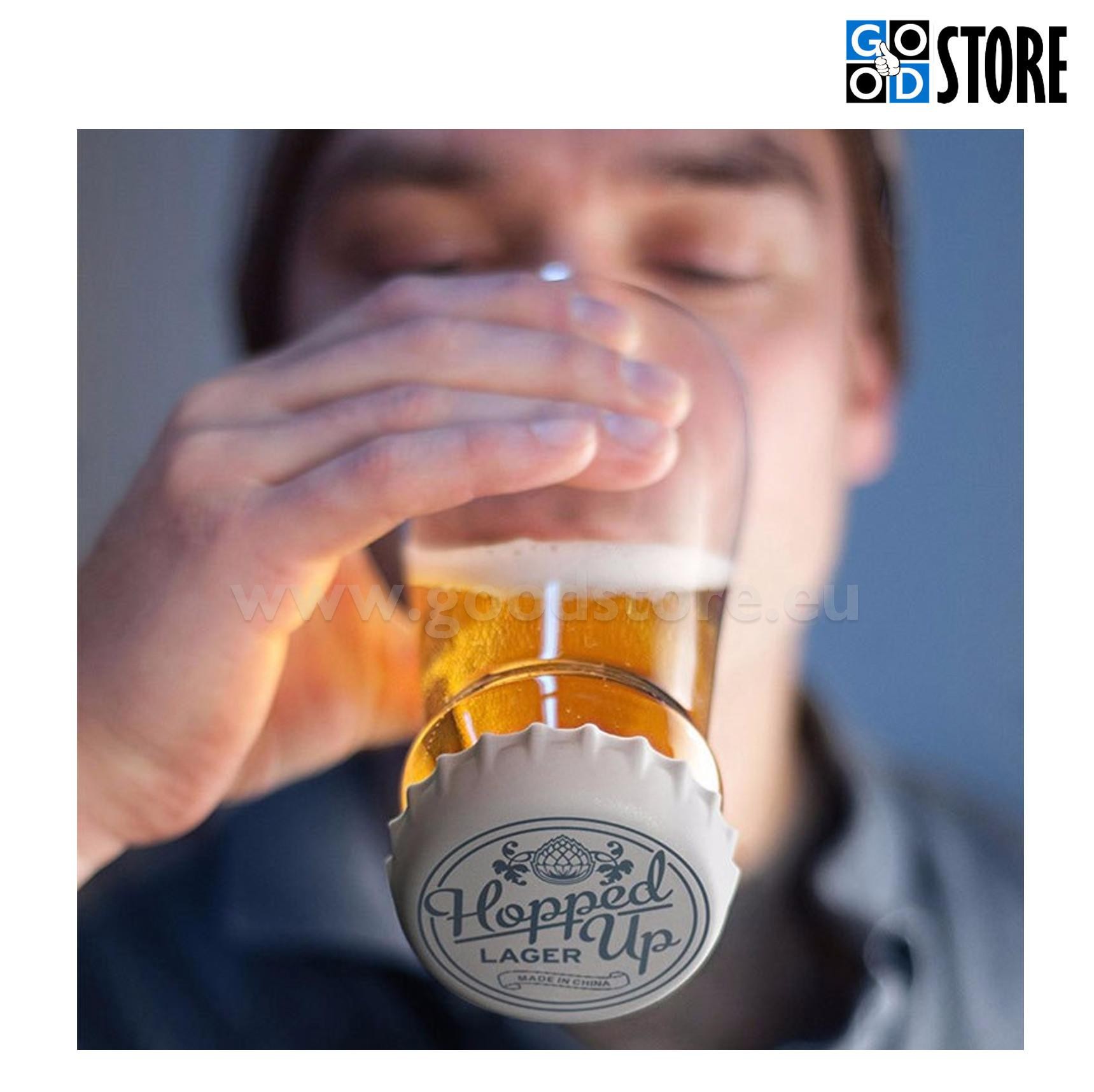 Õlle pokaal, lahe korgiga tagurpidi pudel