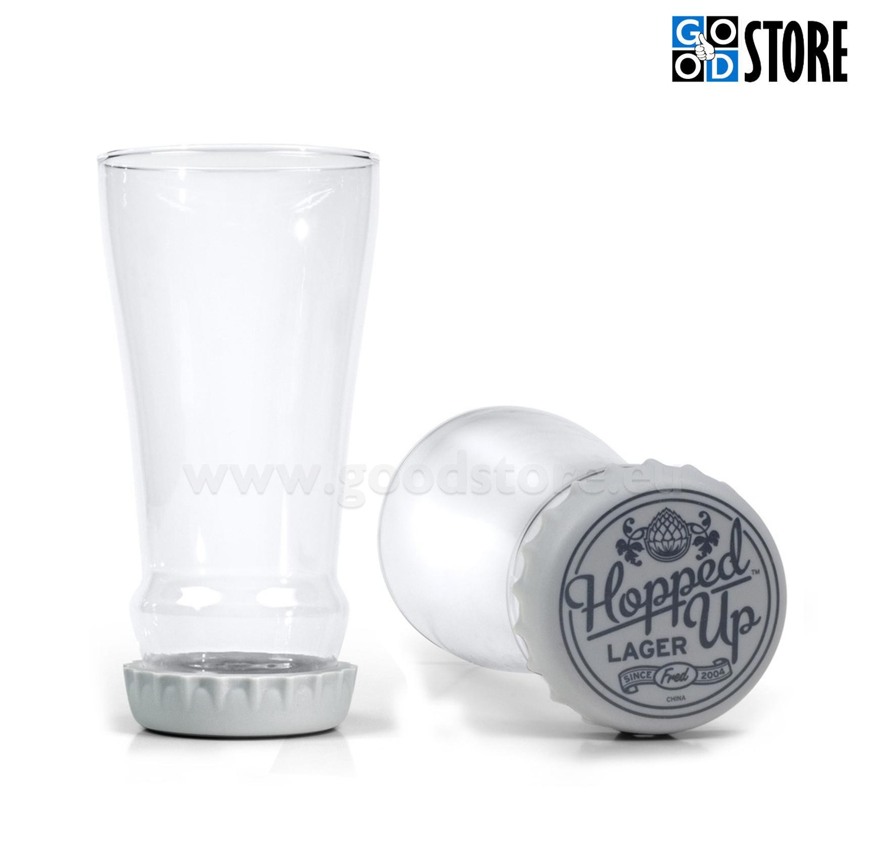 Õlle pokaal, lahe korgiga tagurpidi pudel