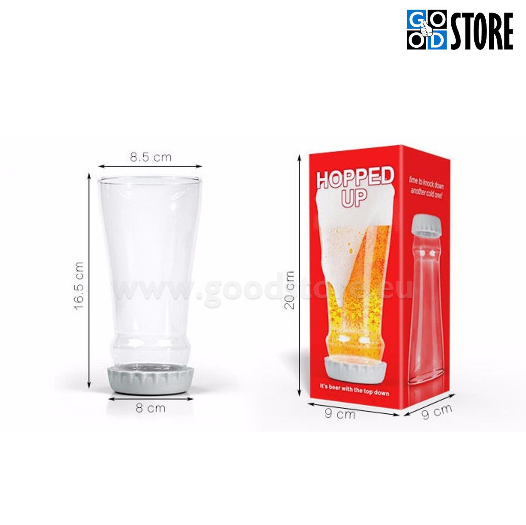 Õlle pokaal, lahe korgiga tagurpidi pudel