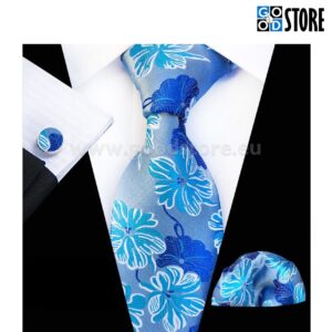 Luksuslik seotava lipsu komplekt, kevadise lillelise mustriga