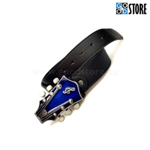 Kitarripea kujuline pannal ja must vastupidav püksirihm